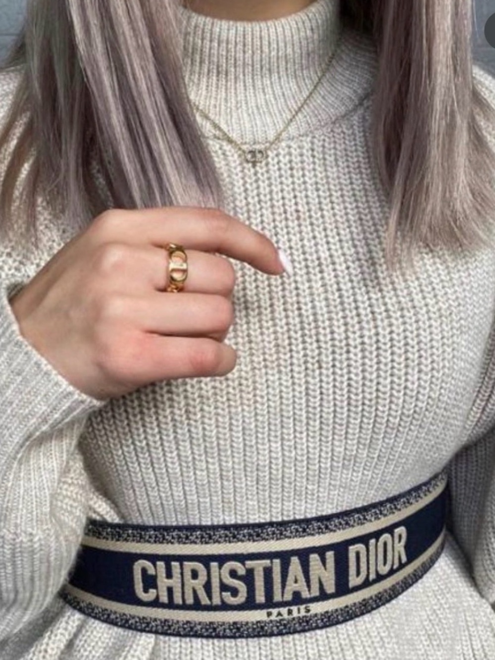 Dior Canvas Logo Belt in Beige and Black with Gold Buckle - Picture 5 of 5
